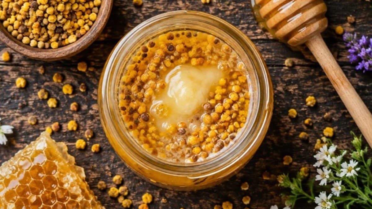 عسل و ژل رویال و گرده گل کوهستان